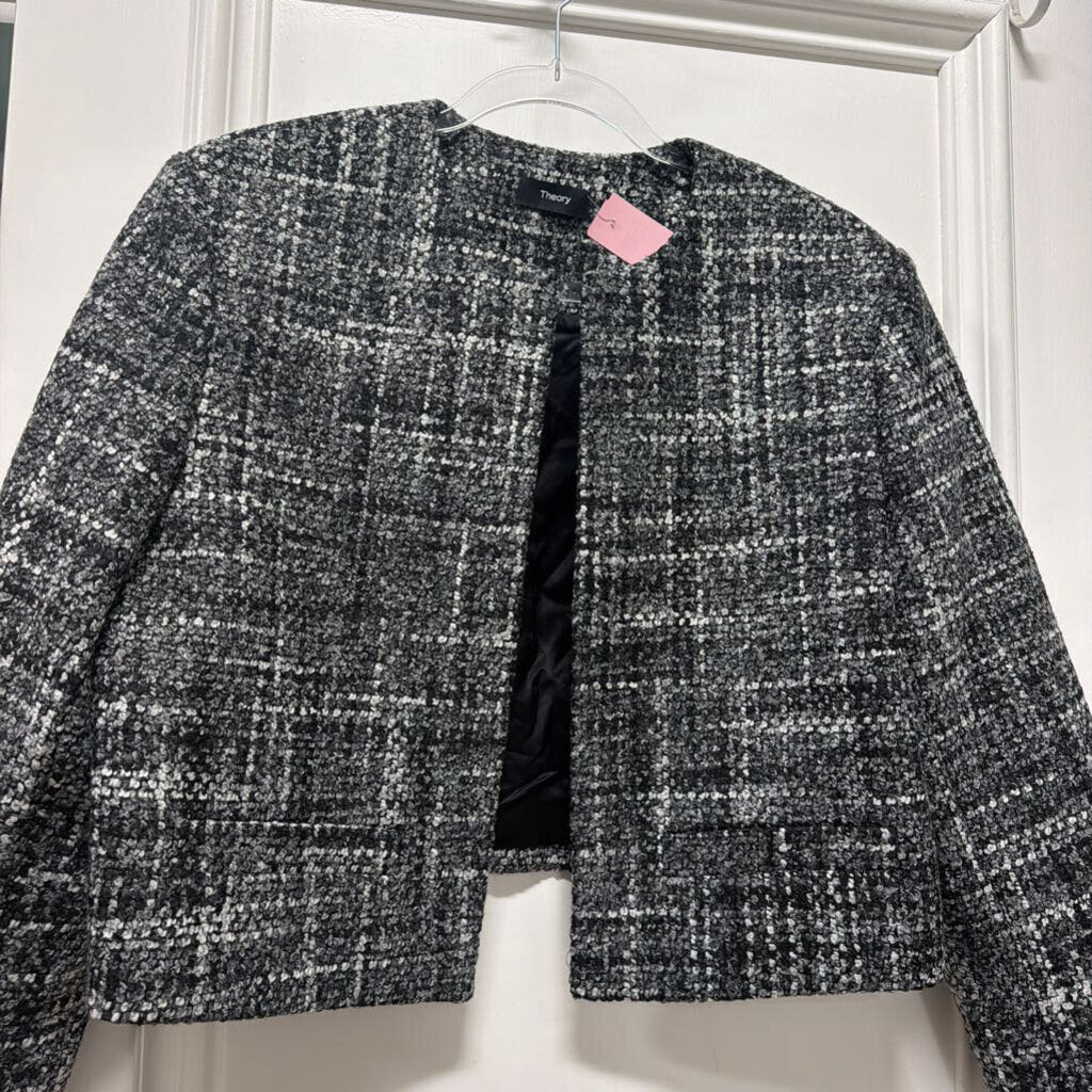 Grey Wool Blend Plaid Jacket (NWT)