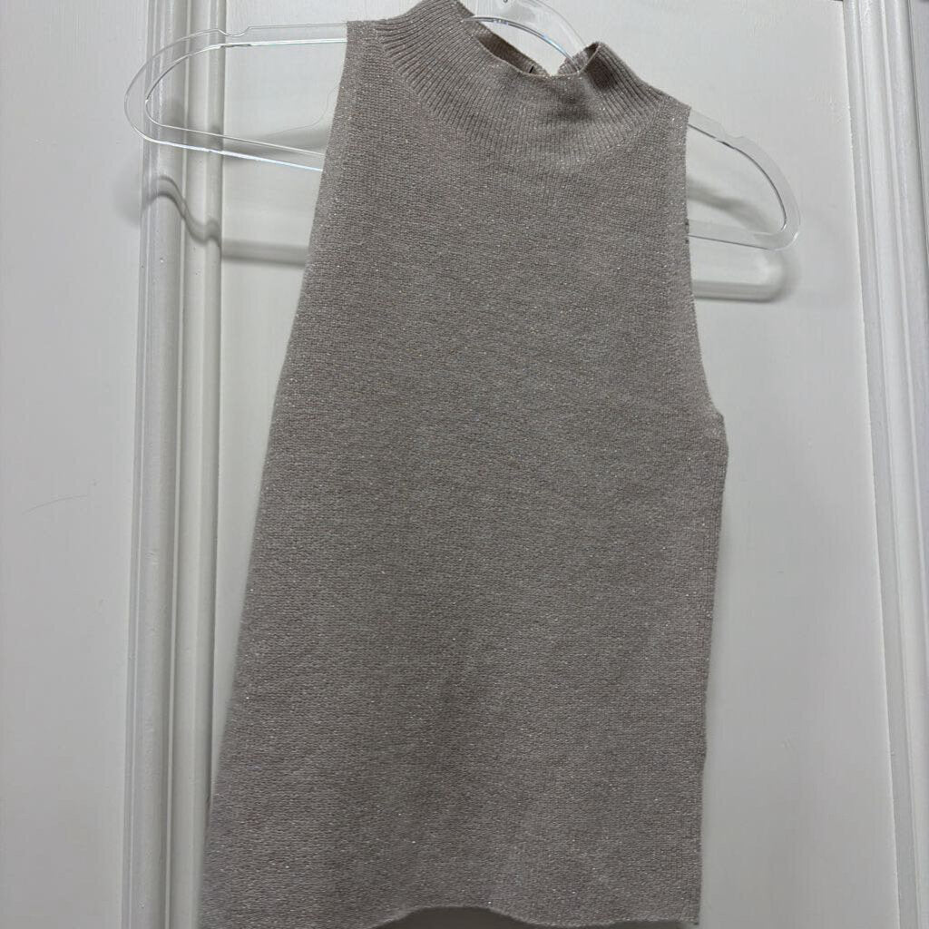 Grey Metallic Alpaca Blend Mock Neck (WT)