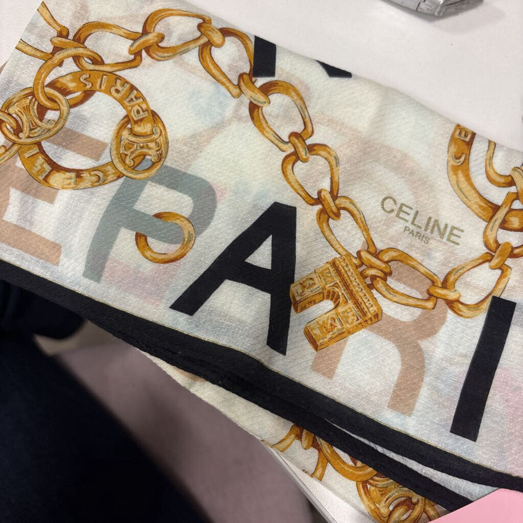 White Chain Detail Handkerchief