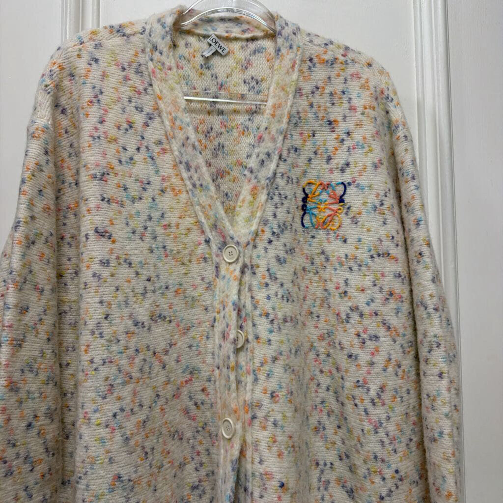 White/Multi Wool Blend Cardigan