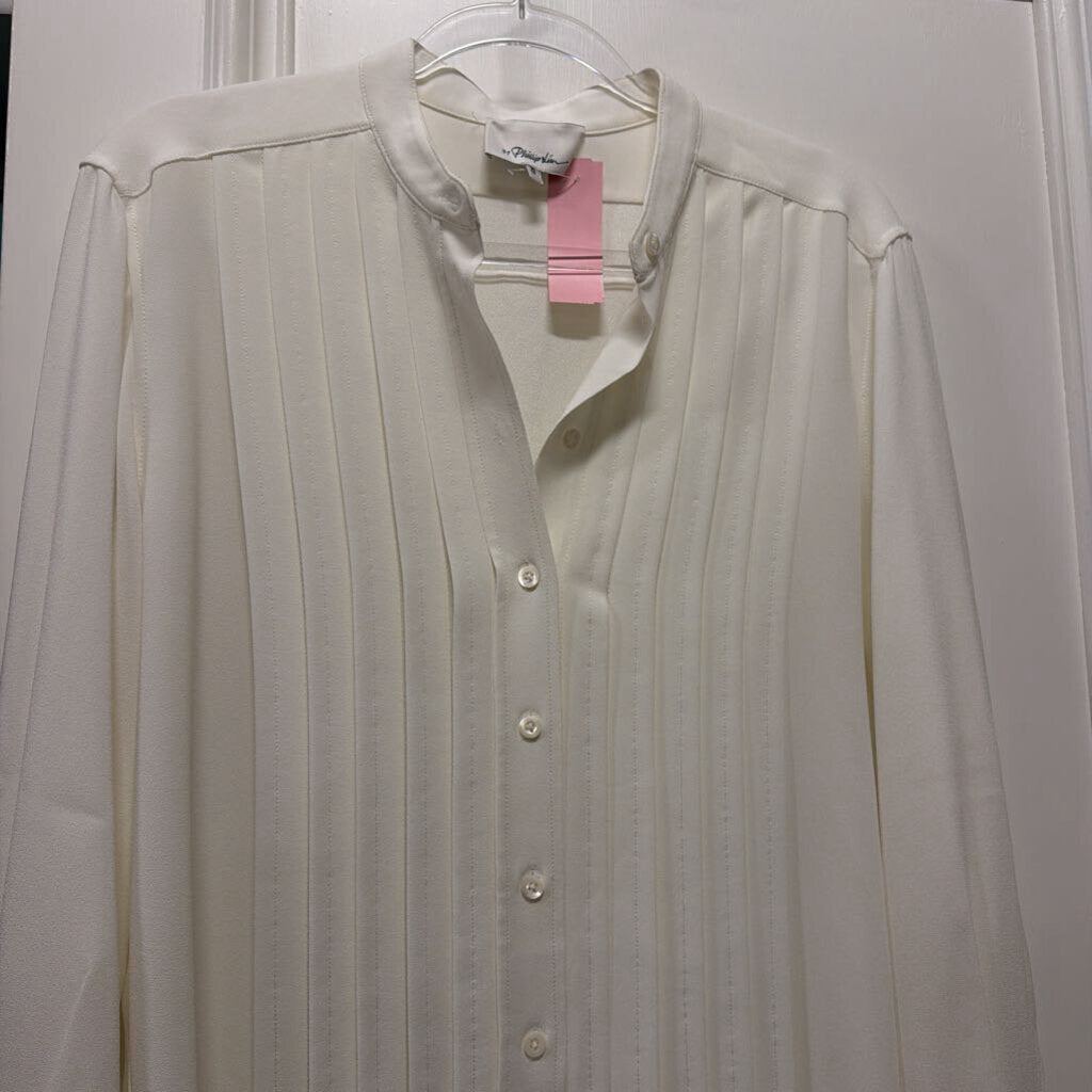 Cream Acetate/Viscose Pleated Top