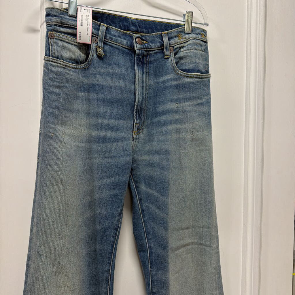 Blue Denim Wide Leg Jeans
