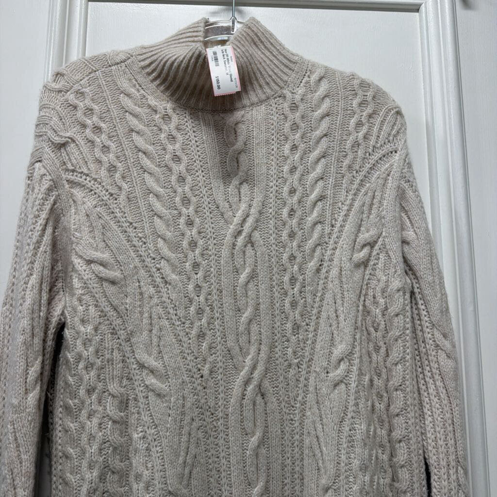 Off-White Wool Blend Turtle Neck Sweater, M