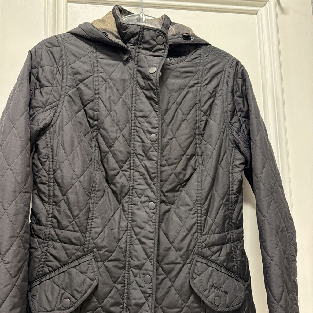 Black Poly Quilted Jacket