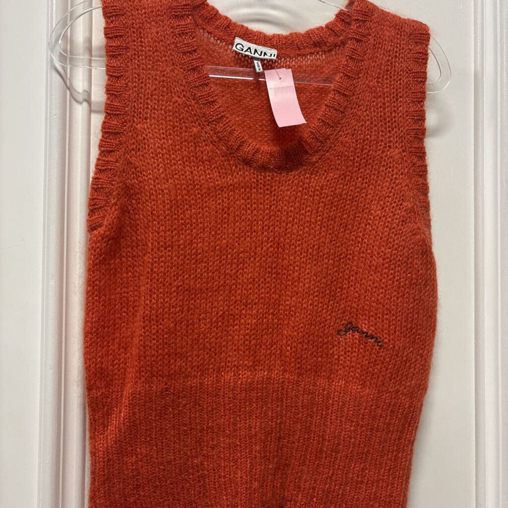 Orange Mohair Wool Blend Vest