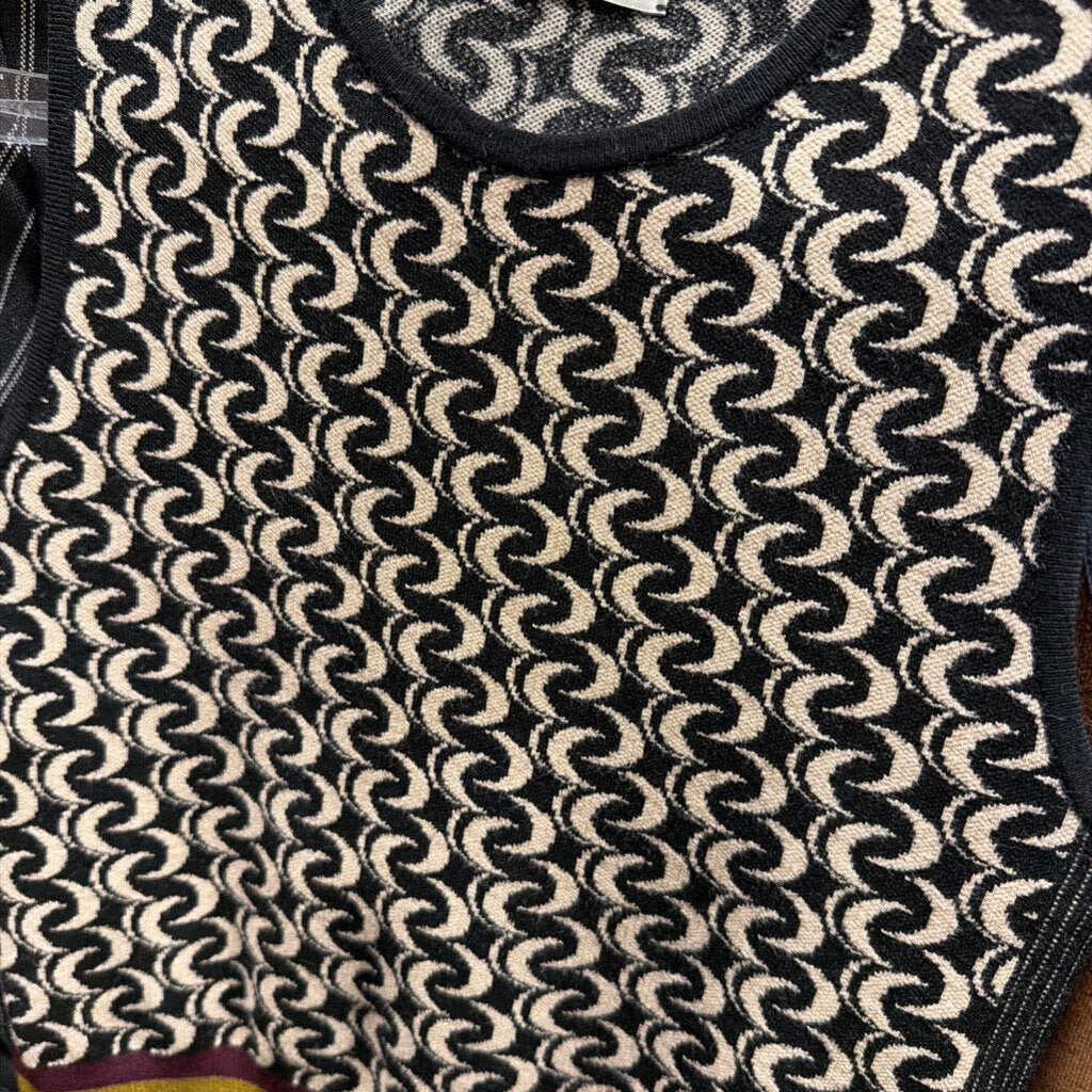 Brown Viscose Print Vest, S