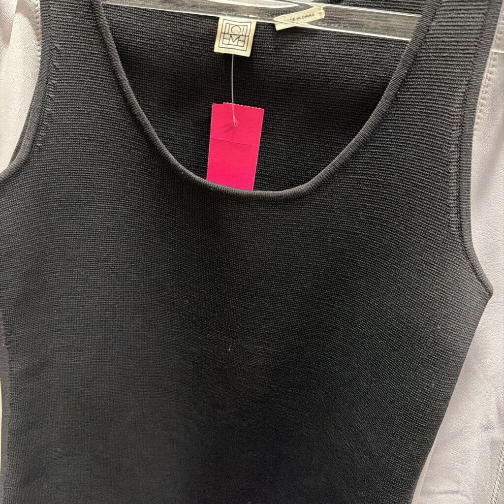 Black Poly Blend Tank Top, S