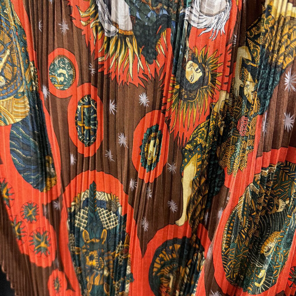 Brown/Multi Silk Scarf