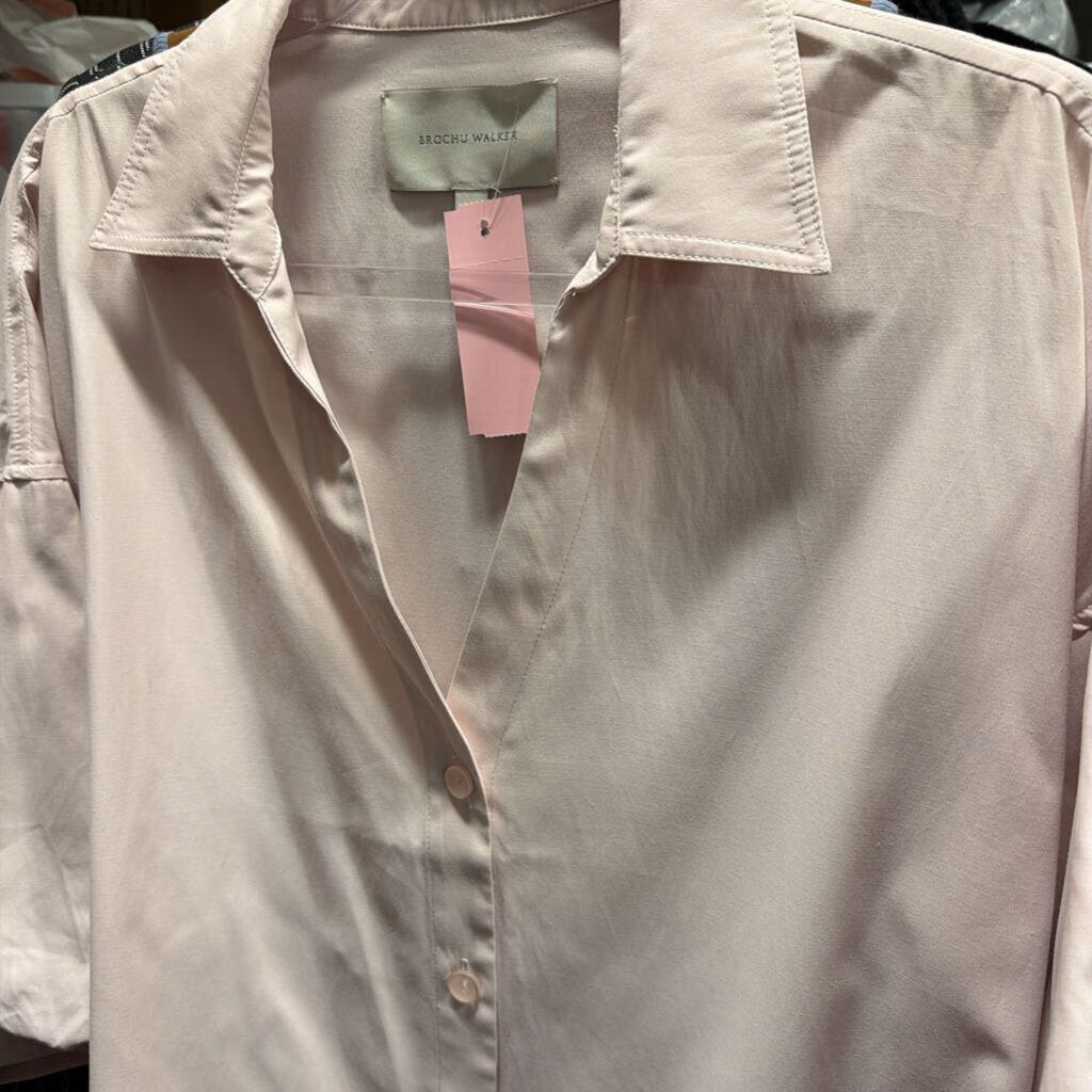 Pink Poly Blend Short Sleeve Shirt, L