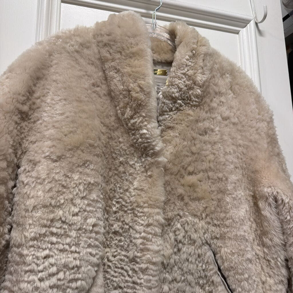 Beige Shearling Coat, M