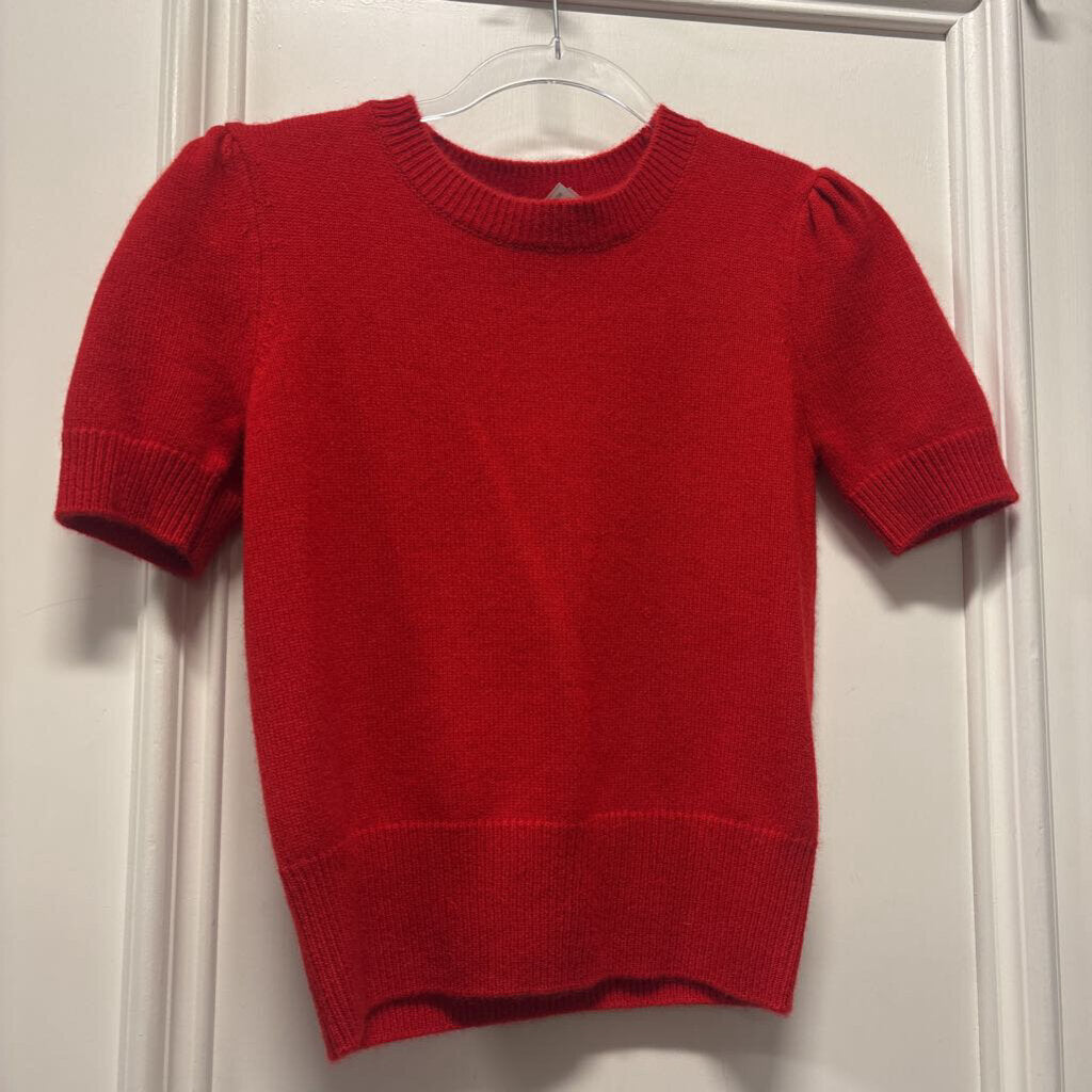 Red Cashmere Crewneck Sweater, S