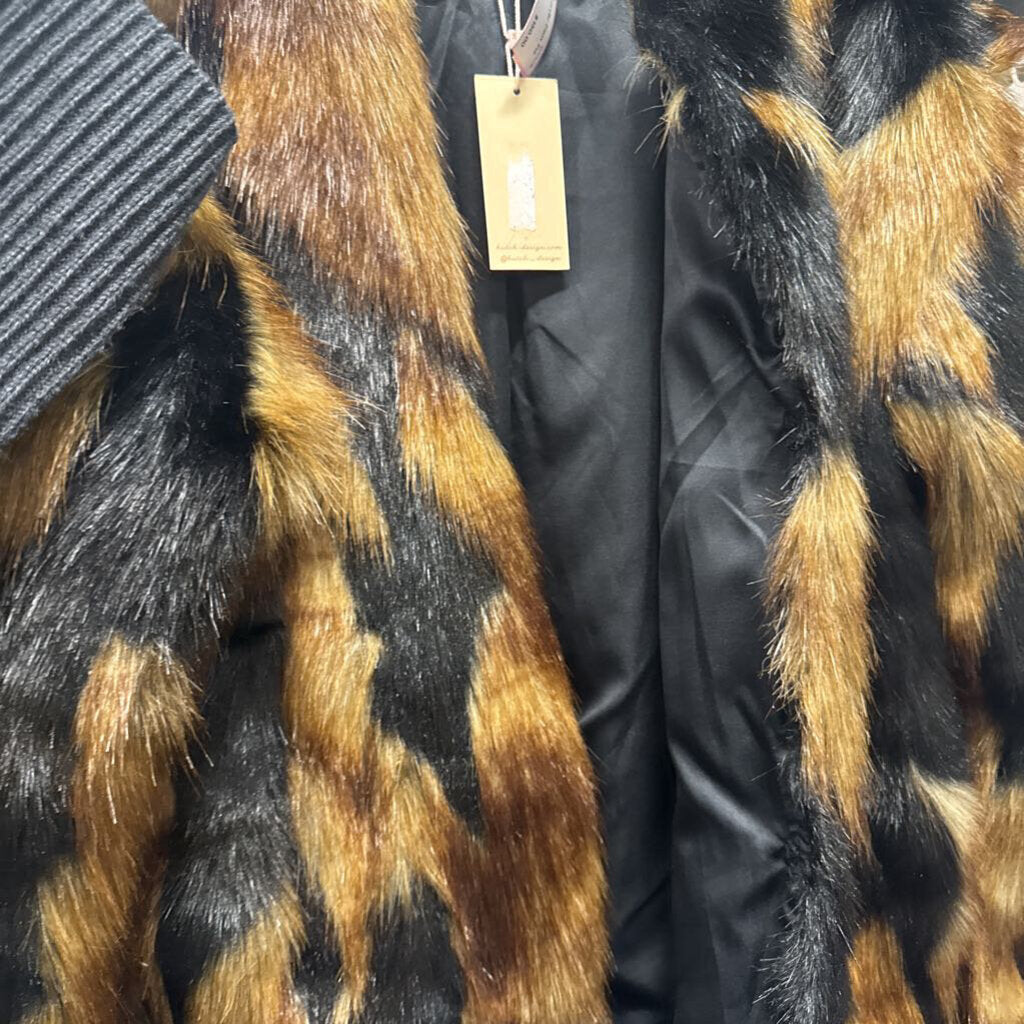 Brown Acrylic Faux Fur Coat (NWT)