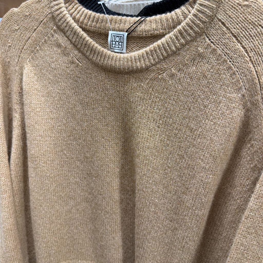 Camel Brown Wool Blend Crew Neck Sweater (NWT), L