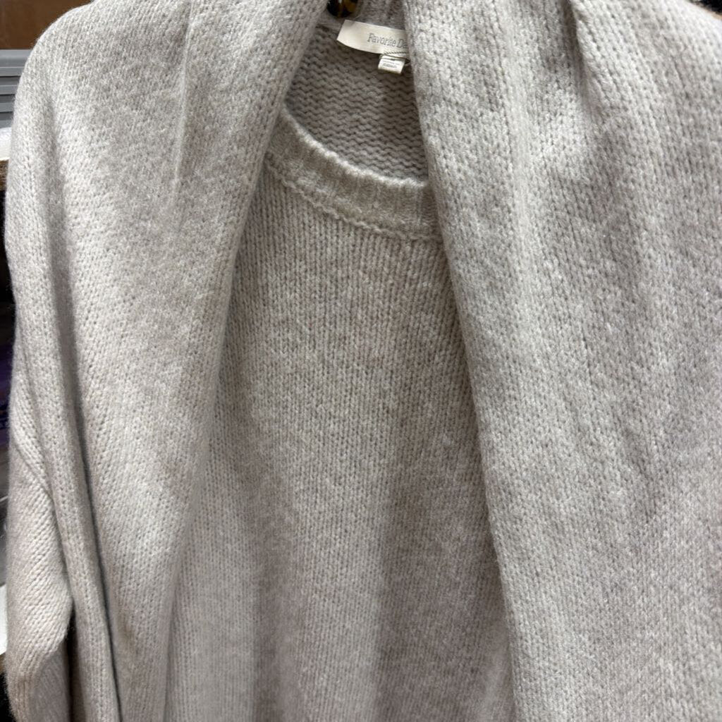 Grey Wool Blend Hoodie Sweater (NWT), M