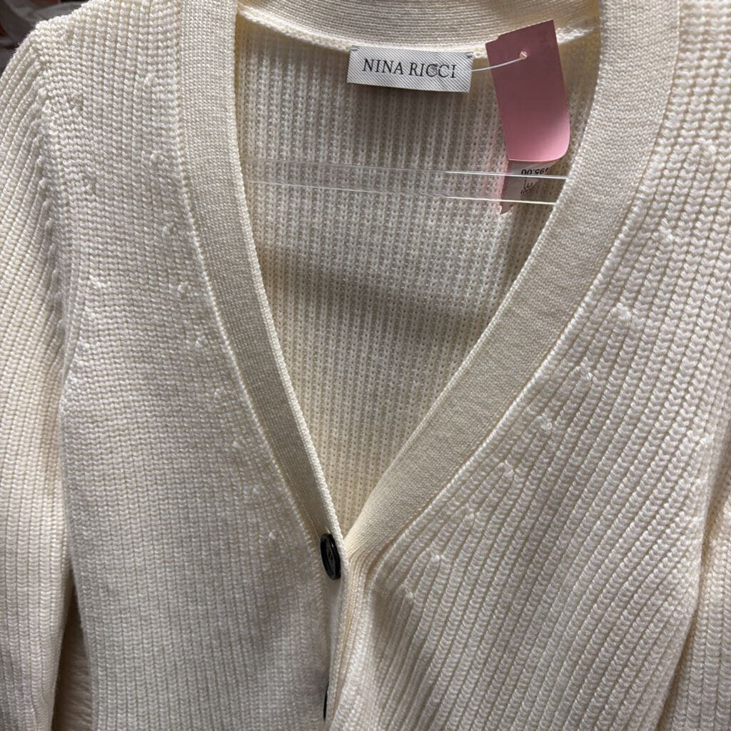 Cream Wool Ruffle Cardigan (NWT), M (retail 1300)