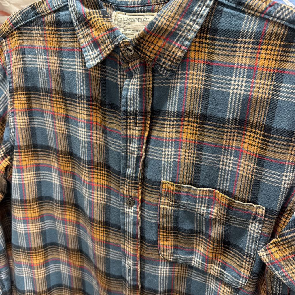 Blue/Multi Plaid Flannel Top