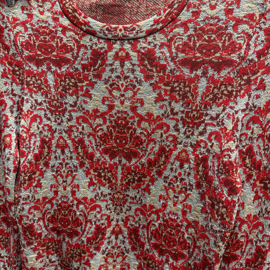Red/Silver Viscose/Poly Top (NWT $790)