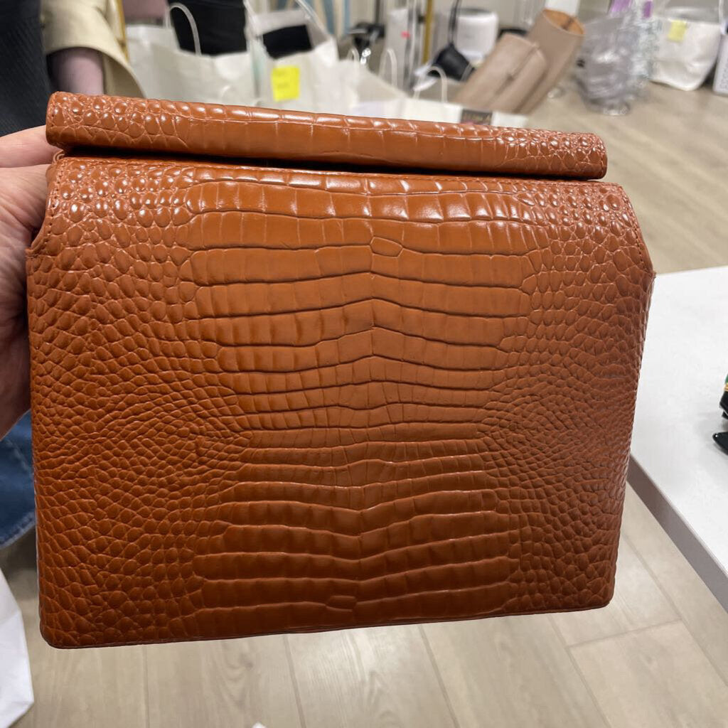 Brown Croc Embossed Bag (650)