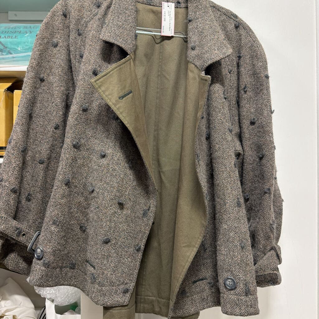 Gray Wool Blend Coat
