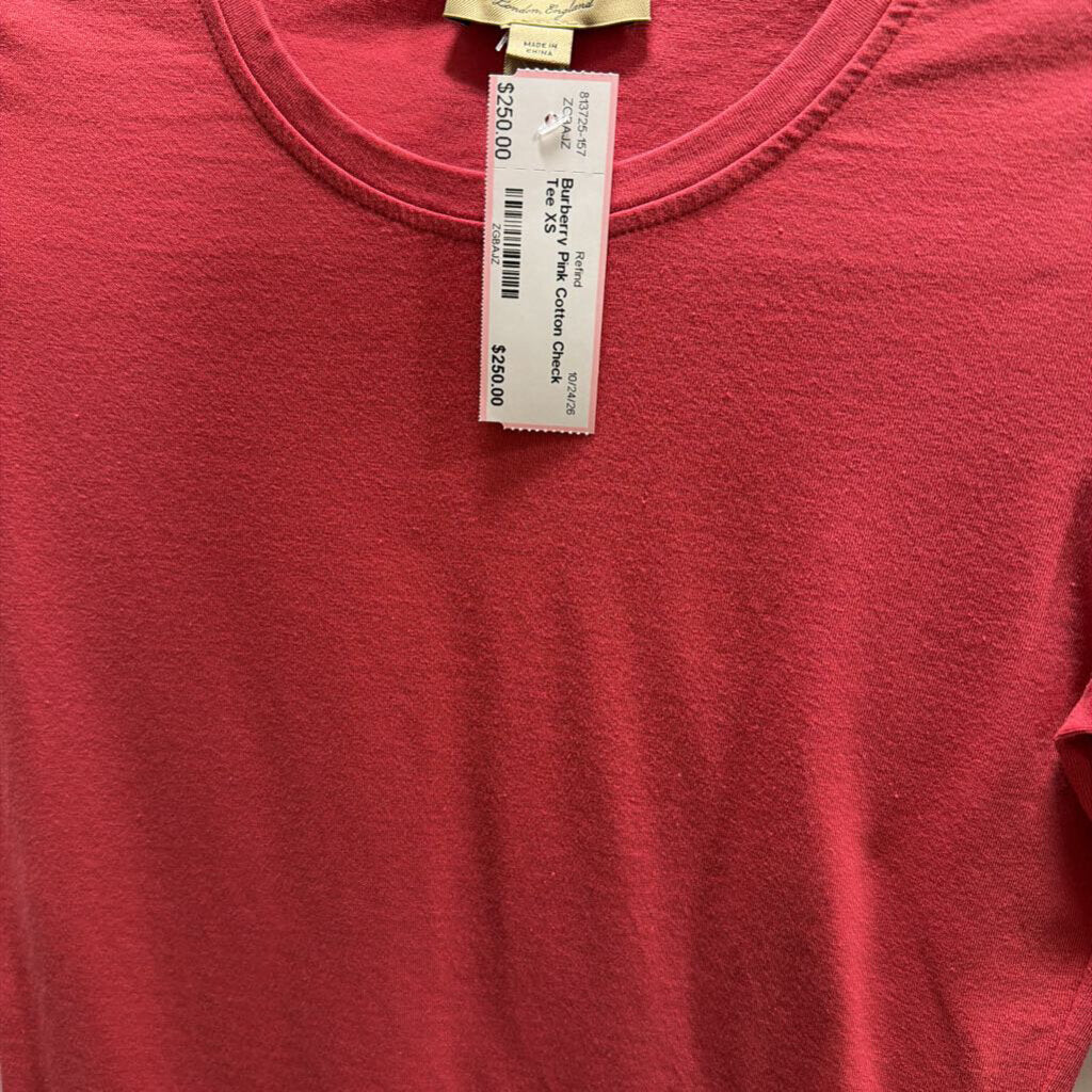 Pink Cotton Check Tee