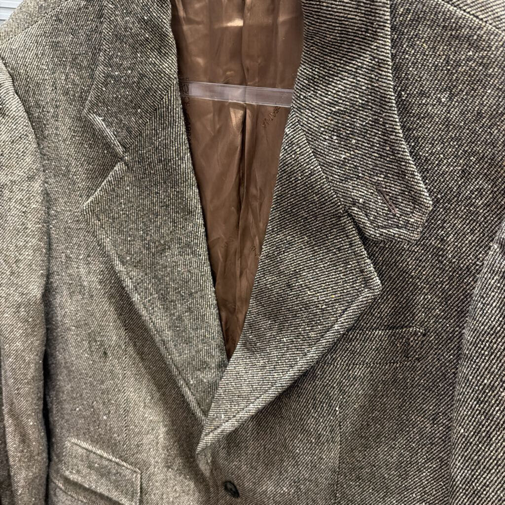 Vintage Brown Wool Blend Tweed Blazer