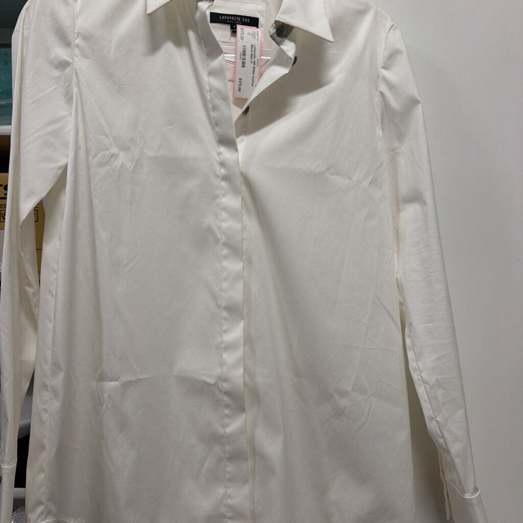 White Cotton Blend Shirt