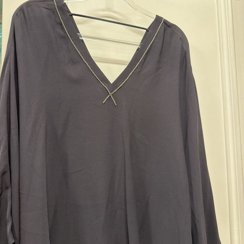 Dark Grey Silk Blouse