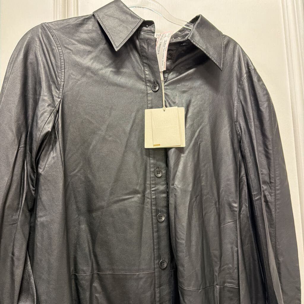 Black Faux Leather Dress (NWT)