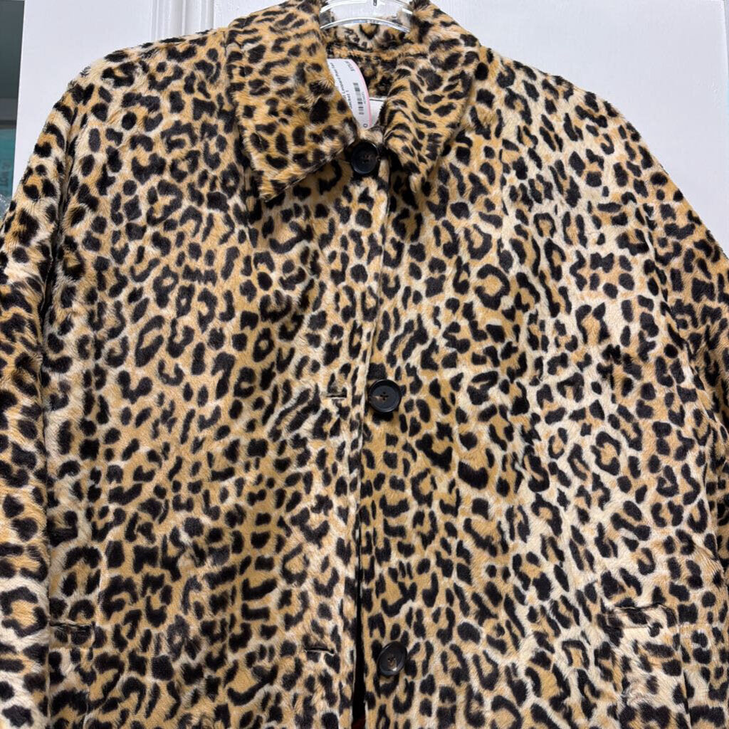 Leopard Print Faux Fur Jacket