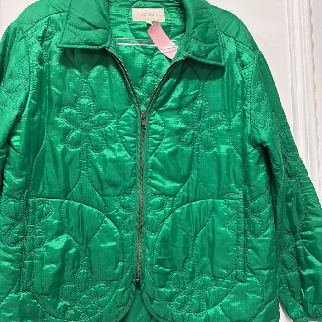 Green Flower Embroidered Jacket