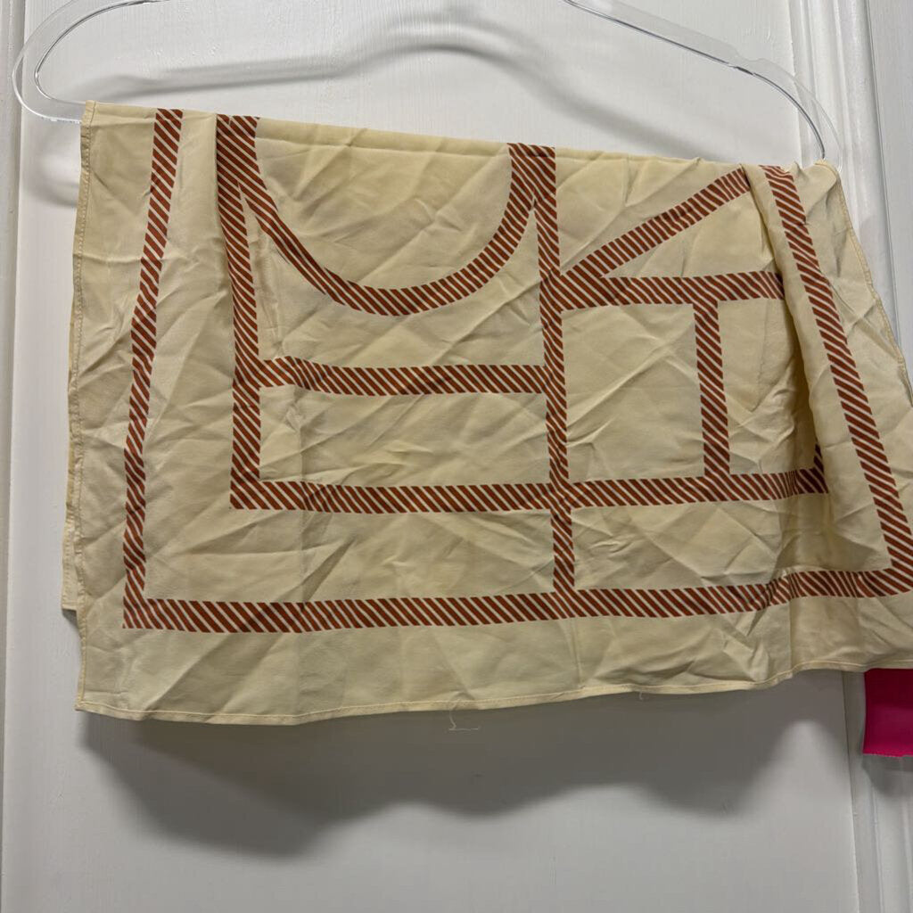 Cream Monogram Scarf (as is discoloration)