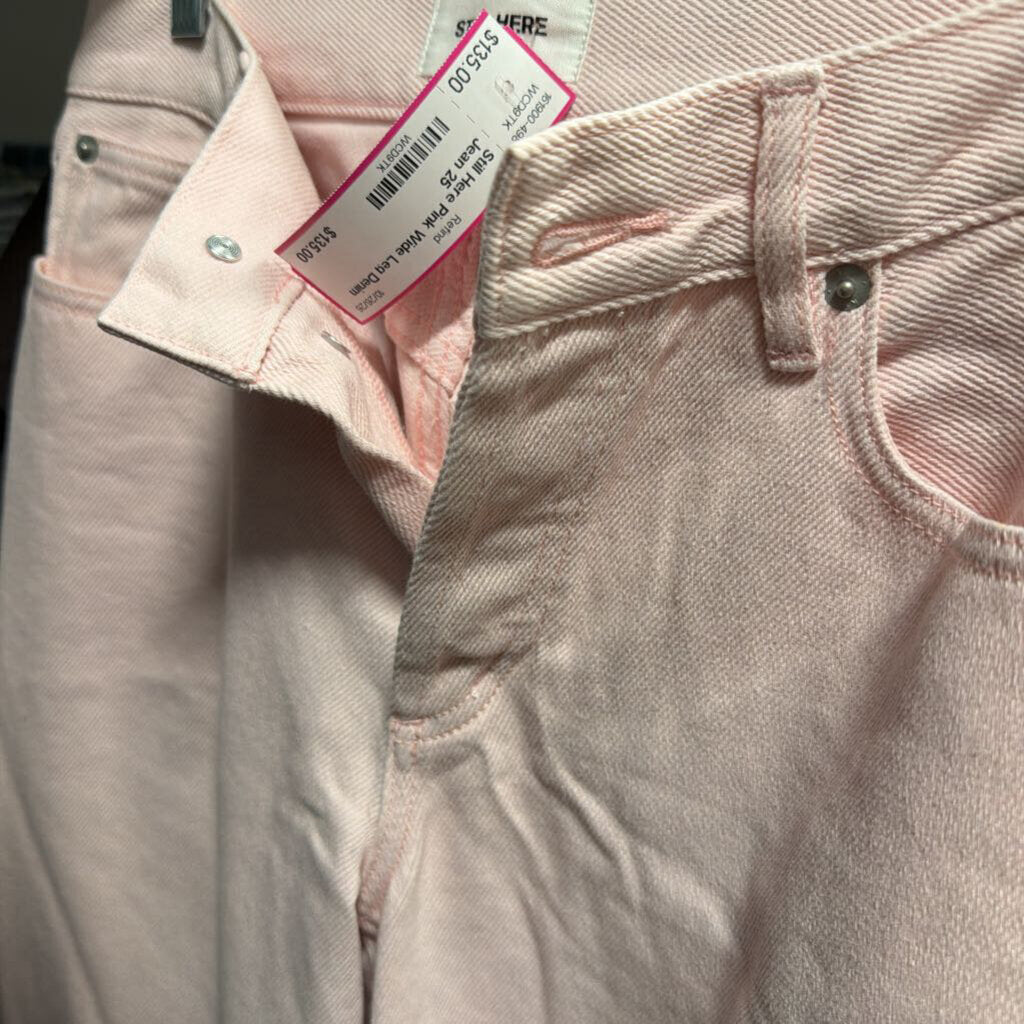 Pink Wide Leg Denim Jean