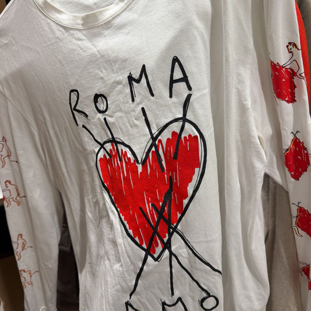 White Graphic Tee (as is Stain neckline)
