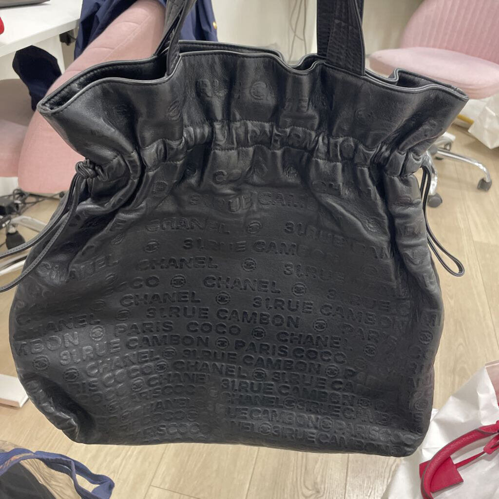 Black Unlimited Line Drawstring Tote