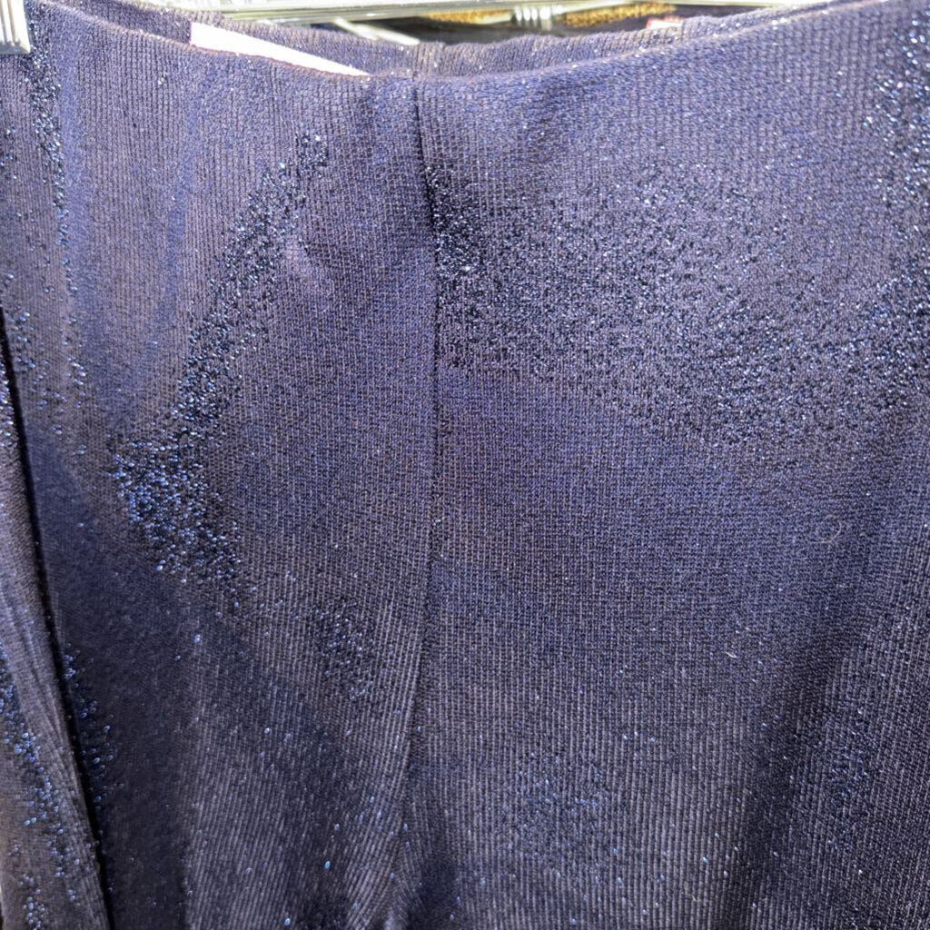 Navy Metallic Wide Leg Pants