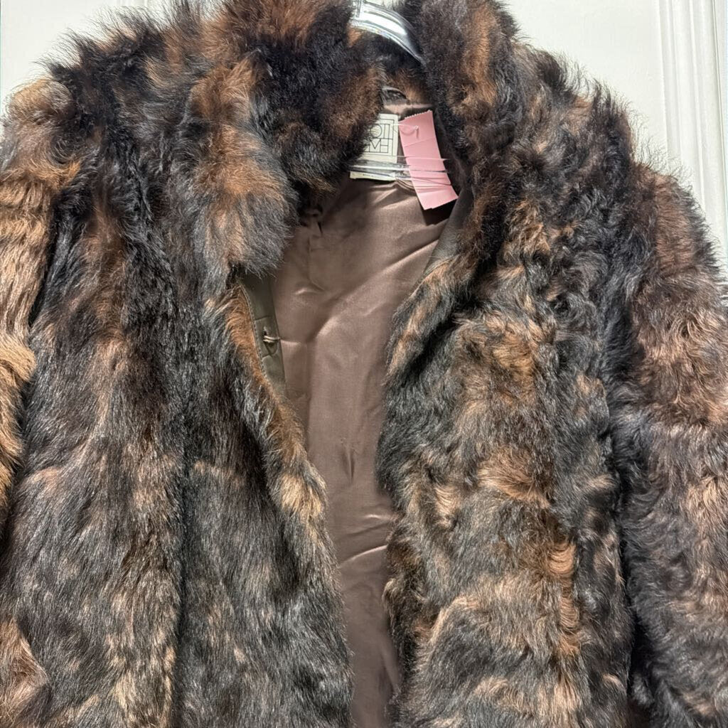 Brown Silk Shearling Jacket (4800)