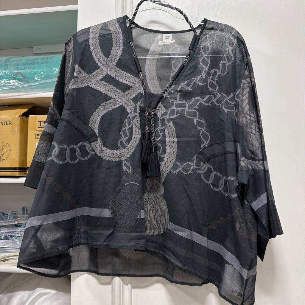 Black Cotton Blouse de Plage (NWT)