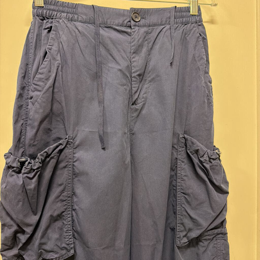 Navy Tencel/Cotton Cargo Pant