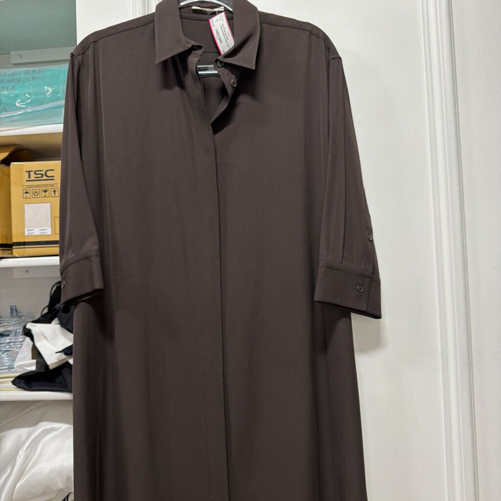 Brown Viscose/Wool Maxi Dress