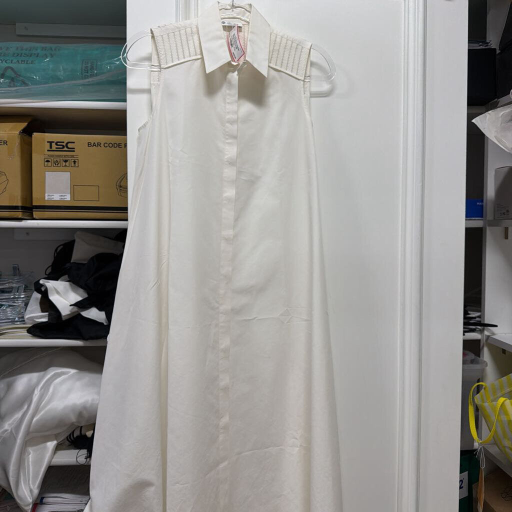 White Parachute Sleeveless Dress (collar discoloration)