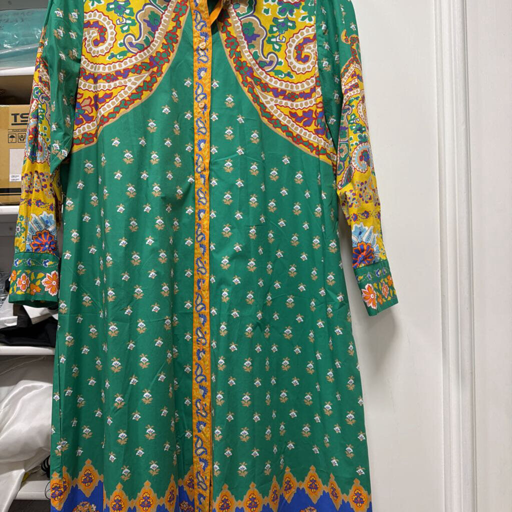 Green Printed Maxi Dress