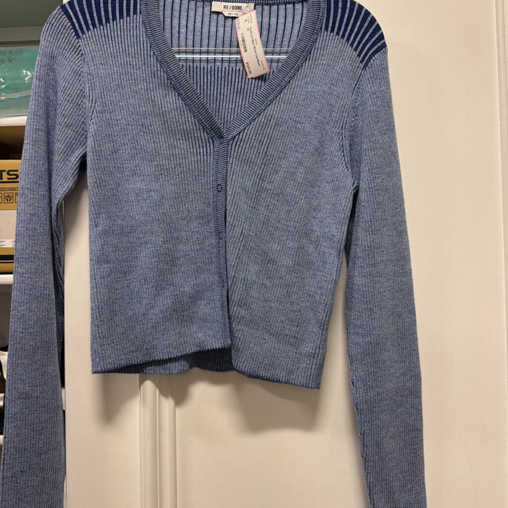 Blue Wool Cardigan