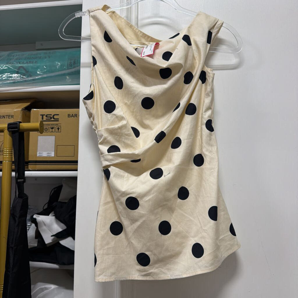 Cream Cotton Polkadot Top