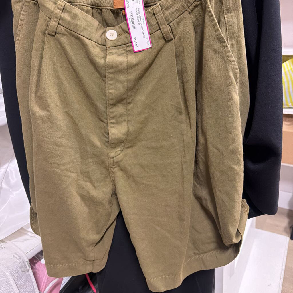 Green Elastic Wasit Short