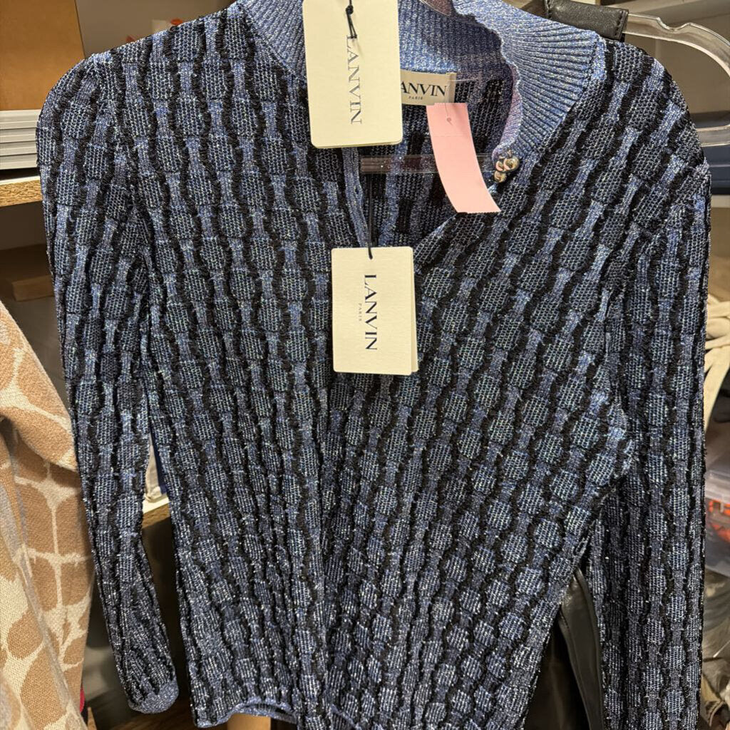 Blue/Black Viscose/Poly Sweater (NWT)