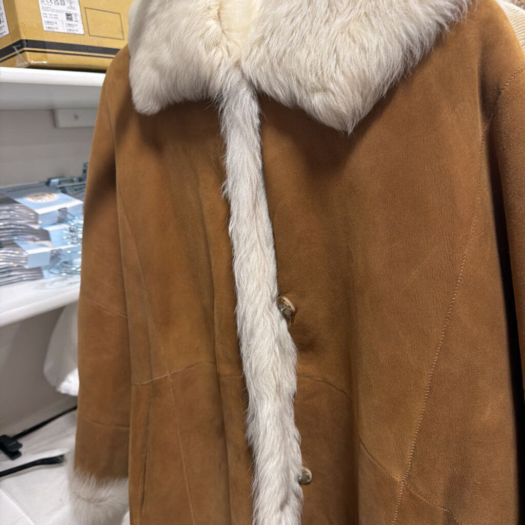 Brown Suede Fur Lined Coat