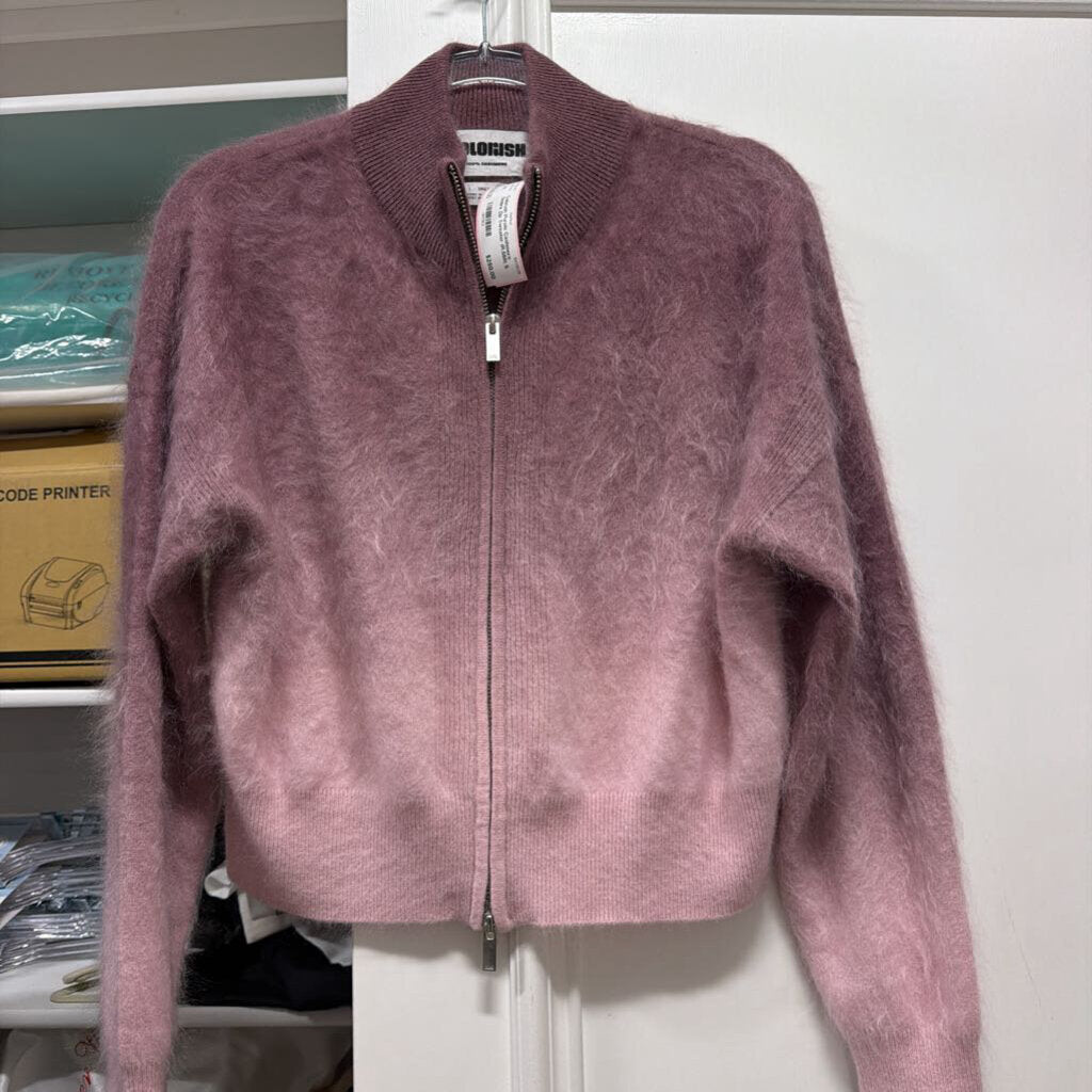 Purple Cashmere Ombre Zip Sweater (R.558)