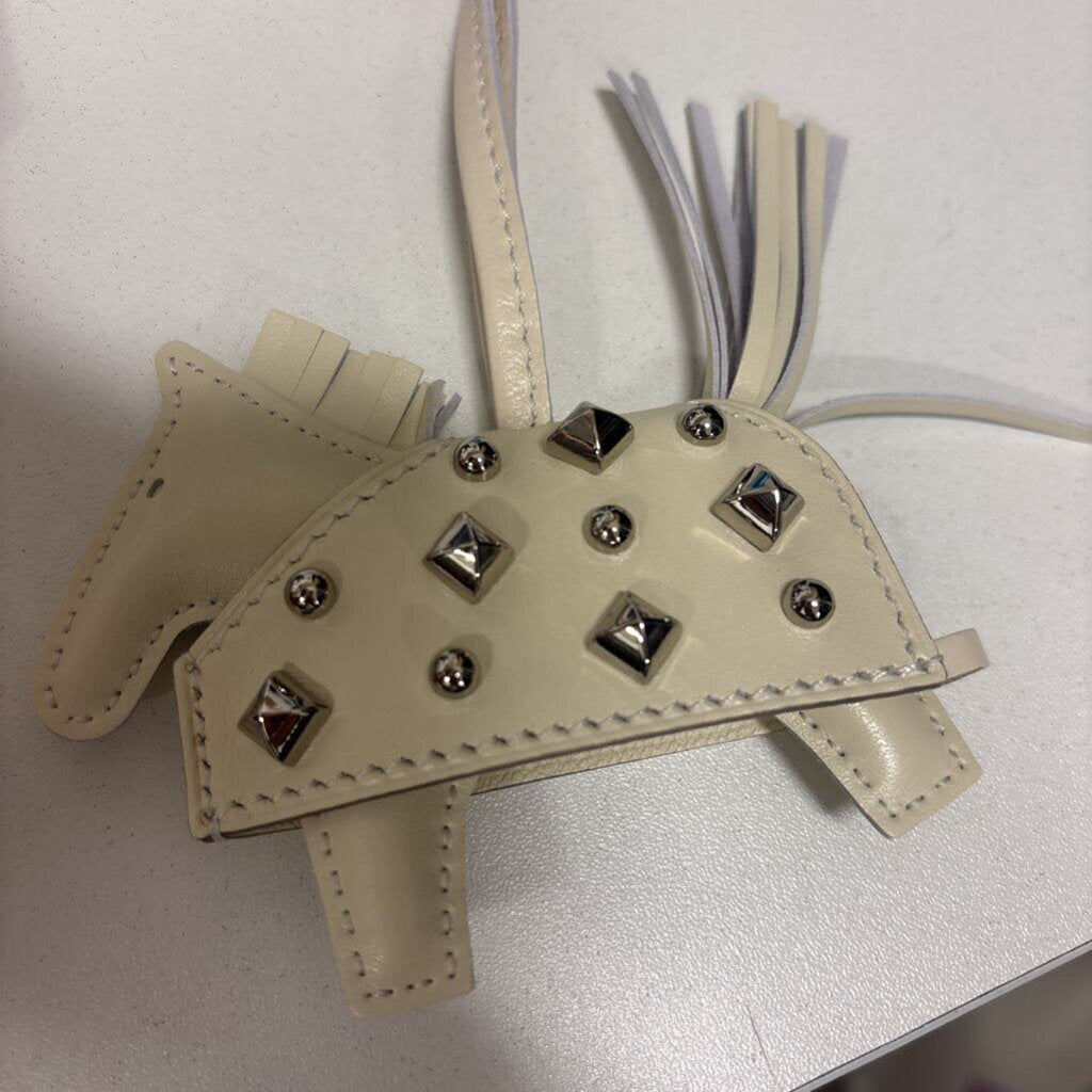 Cream Studded Rodeo Bag Charm