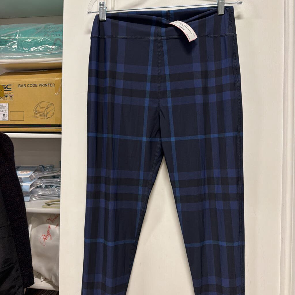 Blue Check Nylon Legging