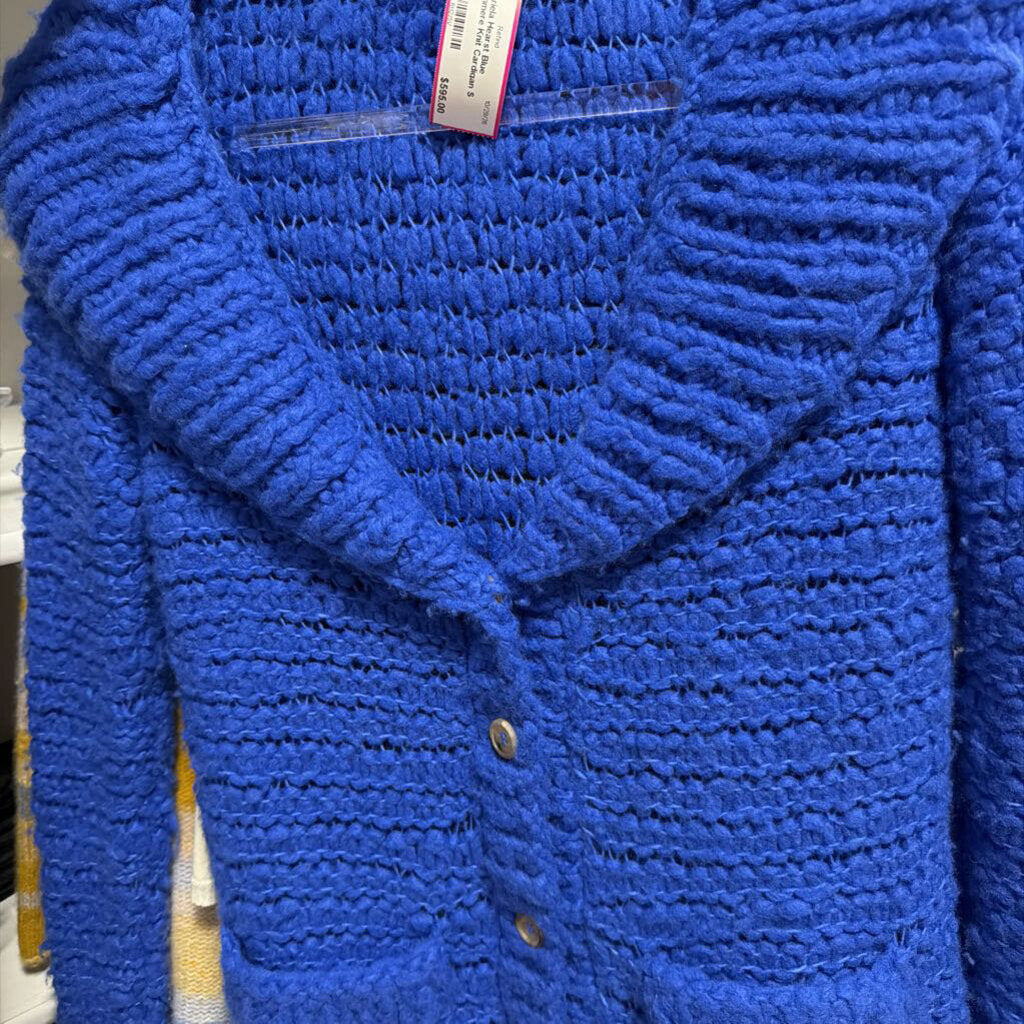 Blue Cashmere Knit Cardigan